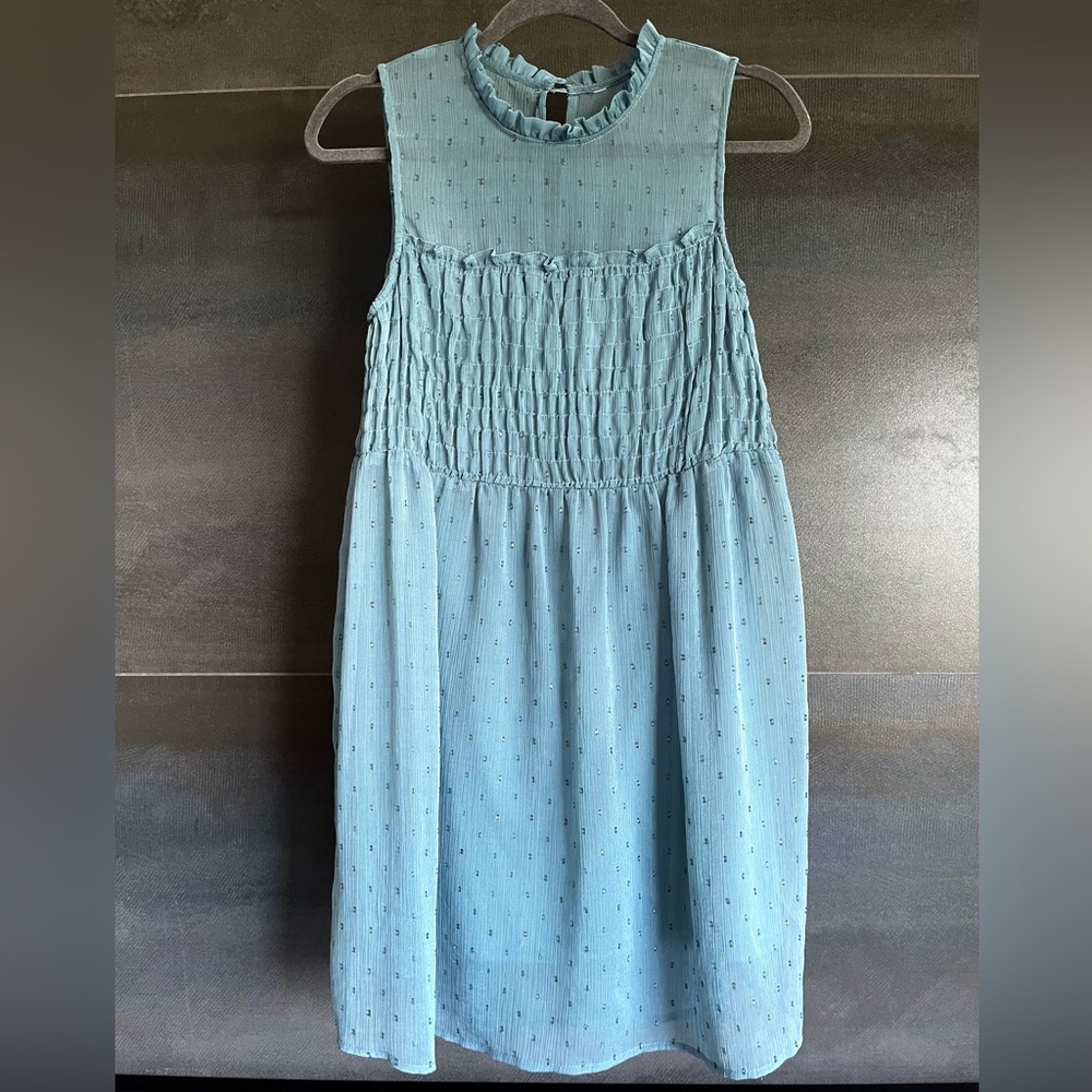 XHILARATION Teal Sheer Dress